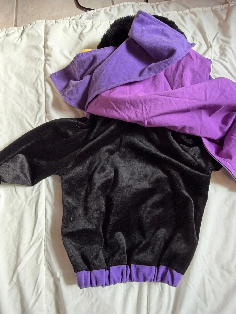 Kids Purple & Green Frankenstein Hooded Costume Jacket with Cape